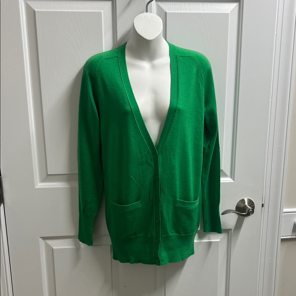 J. Crew women’s Vibrant Green Cardigan wool size small s NWOT